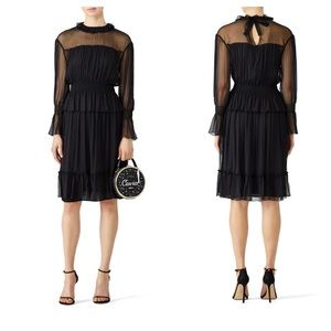 SEE BY CHLOE Silk Crepon Dress Black Size 36